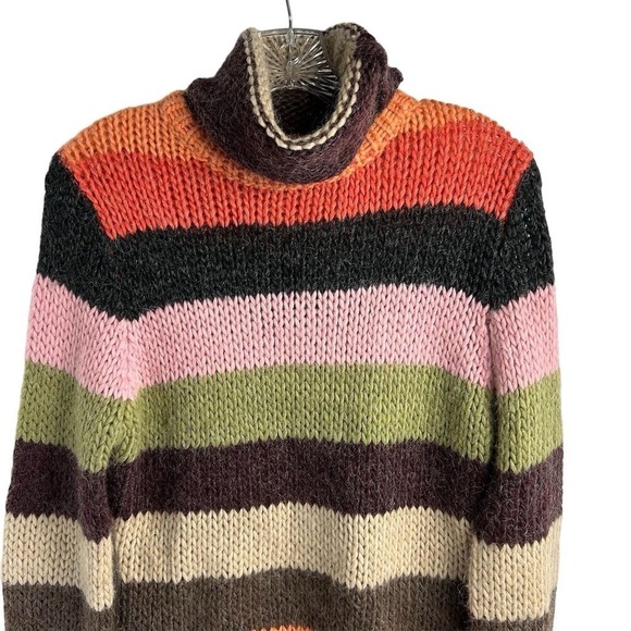 Anthropologie Laurie B. Stripe Women's Mohair Wool Blend Striped Sweater Size M - Picture 2 of 10